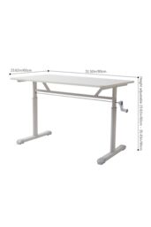 Living and Home Manual Height-Adjustable Standing Office Desk, 80 x 60cm in White - Size: 80 x 60 cm - thumbnail 9