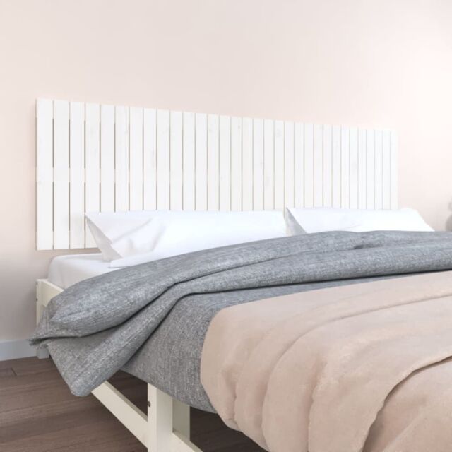 Berkfield Home Wall Headboard White 204x3x60 cm Solid Wood Pine - Size: 204 x 3 x 60 cm - image 1