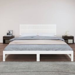 Berkfield Home Wall Headboard White 204x3x60 cm Solid Wood Pine - Size: 204 x 3 x 60 cm - thumbnail 3
