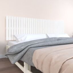 Berkfield Home Wall Headboard White 204x3x60 cm Solid Wood Pine - Size: 204 x 3 x 60 cm - thumbnail 1