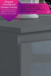 FWStyle Stora Gloss 8 Drawer Modern Chest Of Drawers Extra Deep Storage Space in Grey - thumbnail 4