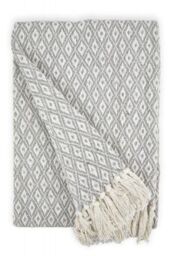 New Edge Blinds Stockholm Collection Cotton Throw in Grey - Size: 127 cm x 152 cm - thumbnail 1
