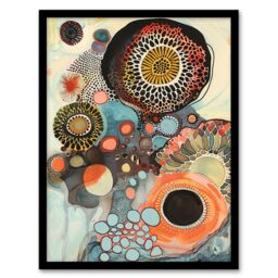 "Artery8 Abstract Mandala Patterns Floral Watercolour Framed Art Print - Size: W12"" x H16""" - thumbnail 1
