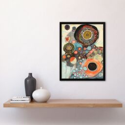 "Artery8 Abstract Mandala Patterns Floral Watercolour Framed Art Print - Size: W12"" x H16""" - thumbnail 4