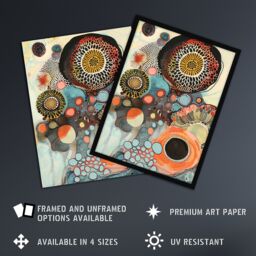 "Artery8 Abstract Mandala Patterns Floral Watercolour Framed Art Print - Size: W12"" x H16""" - thumbnail 2
