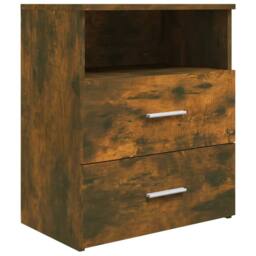 Berkfield Home Bed Cabinet Smoked Oak 50x32x60 cm in Brown - Size: 50 x 32 x 60 cm - thumbnail 1