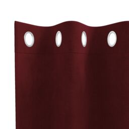 Berkfield Home Blackout Curtains with Eyelets 2 pcs Wine Red Velvet - thumbnail 4