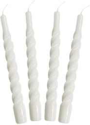 Marco Paul Set of 4 White Twisted Tall Tapered Candles Dinner Candles in Ivory - thumbnail 2