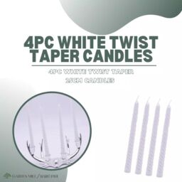 Marco Paul Set of 4 White Twisted Tall Tapered Candles Dinner Candles in Ivory - thumbnail 6