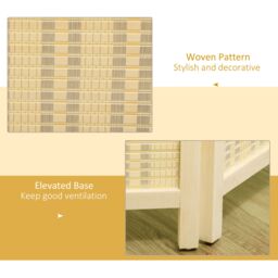 HOMCOM 4 Panel Room Divider 170cm Folding Privacy Screen with Pine Wood Frame in Light Brown - thumbnail 4