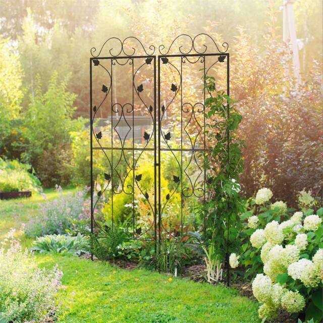 EONLION Set of 2 Metal Trellis for Climbing Plants in Black - Size: 100g - image 1