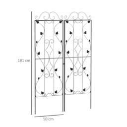 EONLION Set of 2 Metal Trellis for Climbing Plants in Black - Size: 100g - thumbnail 2