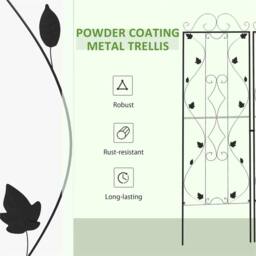 EONLION Set of 2 Metal Trellis for Climbing Plants in Black - Size: 100g - thumbnail 4