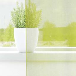Berkfield Home Voile Curtains with Tab Top 2 pcs Apple Green - thumbnail 1