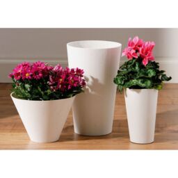 Orsina Polyresin Vase White Polyresin Small Tapered Vase - thumbnail 2