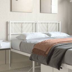 Berkfield Home Metal Headboard White 135 cm - thumbnail 1