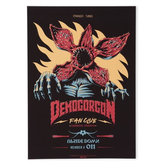Stranger Things The Demogorgon Fan Club Giclee Art Print - Size: A2