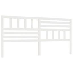 Berkfield Home Bed Headboard White 206x4x100 cm Solid Wood Pine - Size: 206 x 4 x 100 cm - thumbnail 1