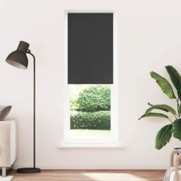 Berkfield Home Roller Blind Blackout Black 65x230 cm Fabric Width 60.7 cm Polyester - thumbnail 1