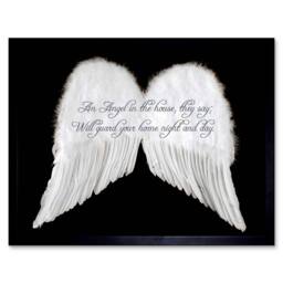 "Artery8 An Angel The House Guard Home Wings Quote Motivation Framed Art Print in Black - Size: W12"" x H16""" - thumbnail 1
