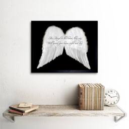 "Artery8 An Angel The House Guard Home Wings Quote Motivation Framed Art Print in Black - Size: W12"" x H16""" - thumbnail 2