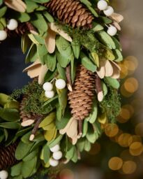 Dibor Forest Green Festive Xmas Decor Wreath Front Door Christmas Wreath 35cm - thumbnail 2