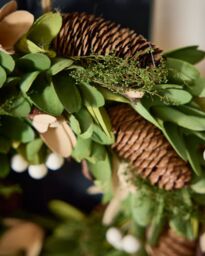 Dibor Forest Green Festive Xmas Decor Wreath Front Door Christmas Wreath 35cm - thumbnail 4