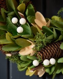 Dibor Forest Green Festive Xmas Decor Wreath Front Door Christmas Wreath 35cm - thumbnail 3