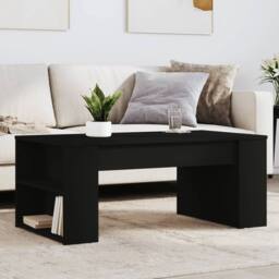 Berkfield Home Decorative Coffee Table Black 102x55x42 cm Engineered Wood - Size: 102 x 55 x 42 cm - thumbnail 2