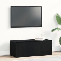 Berkfield Home Black Oak TV Stand - 80x34x30 cm - Engineered Wood - Size: 80 x 34 x 30 cm