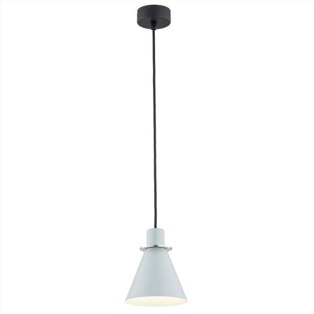 Netlighting Beverly Dome Pendant Ceiling Light Blue Matt Chrome Elements in Grey - image 1