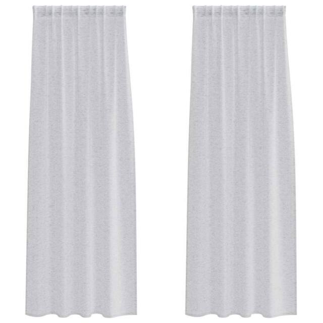Berkfield Home Curtains with Curtains 2 pcs Light gray 140 x 260 cm Polyester - image 1