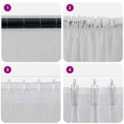 Berkfield Home Curtains with Curtains 2 pcs Light gray 140 x 260 cm Polyester - thumbnail 7