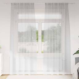 Berkfield Home Curtains with Curtains 2 pcs Light gray 140 x 260 cm Polyester - thumbnail 2