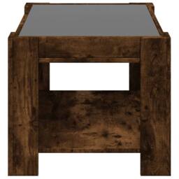 Berkfield Home Decorative Coffee Table with LED Smoked Oak 73x53x45 cm Engineere in Brown - Size: 73 x 53 x 45 cm - thumbnail 7