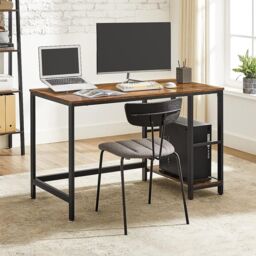 VASAGLE Modern Computer Desk Office Table Study Bedroom Living Room in Brown - thumbnail 4