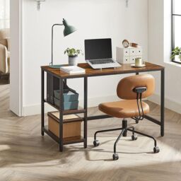 VASAGLE Modern Computer Desk Office Table Study Bedroom Living Room in Brown - thumbnail 1