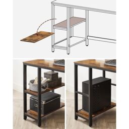 VASAGLE Modern Computer Desk Office Table Study Bedroom Living Room in Brown - thumbnail 6