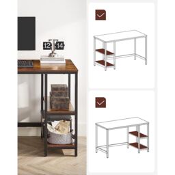 VASAGLE Modern Computer Desk Office Table Study Bedroom Living Room in Brown - thumbnail 5