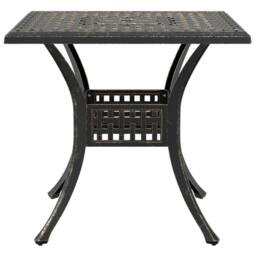 Berkfield Home 3 Piece Bistro Set Bronze Cast Aluminium in Brown - thumbnail 4