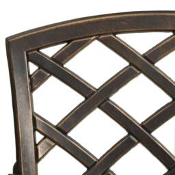 Berkfield Home 3 Piece Bistro Set Bronze Cast Aluminium in Brown - thumbnail 9