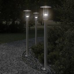 Berkfield Home Outdoor Floor Lamp Silver 100 cm Stainless Steel