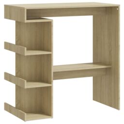 Berkfield Home Bar Table with Storage Rack Sonoma Oak 100x50x101.5 cm Engineered Wood in Brown - thumbnail 2