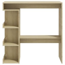 Berkfield Home Bar Table with Storage Rack Sonoma Oak 100x50x101.5 cm Engineered Wood in Brown - thumbnail 5