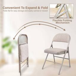 FORGEVIO folding chair fabric foldable padded seat meeting room office chairs in Beige - thumbnail 5