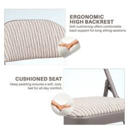 FORGEVIO folding chair fabric foldable padded seat meeting room office chairs in Beige - thumbnail 3