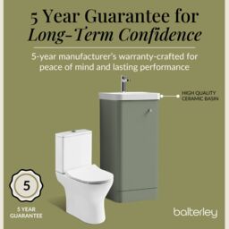 Balterley Floor 1 Door Bathroom Vanity Unit, Tap & Toilet Pack, Green, 379mm in Green - thumbnail 7