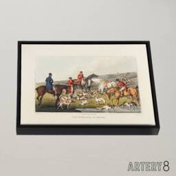 "Artery8 Fox Hunting Death Painting Framed Canvas Wall Art Print - Size: W12"" x H16""" - thumbnail 2