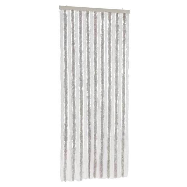 Berkfield Home Fly Curtain Light Grey & White 56x200 cm Chenille - image 1
