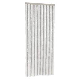 Berkfield Home Fly Curtain Light Grey & White 56x200 cm Chenille - thumbnail 1